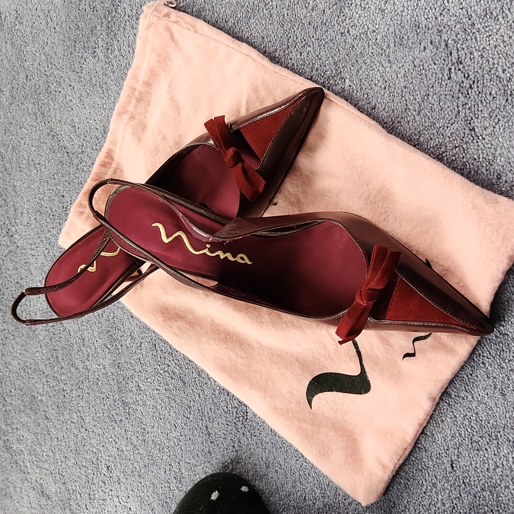 Vintage Nina open heel pumps